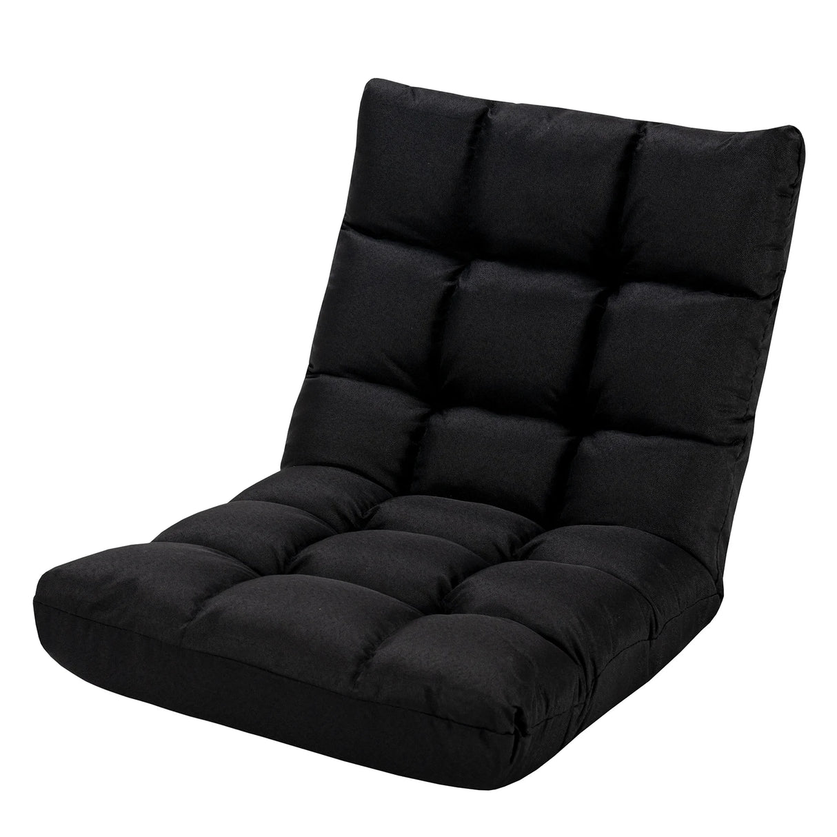 14-Position Adjustable Folding Lazy Gaming Sofa-Black