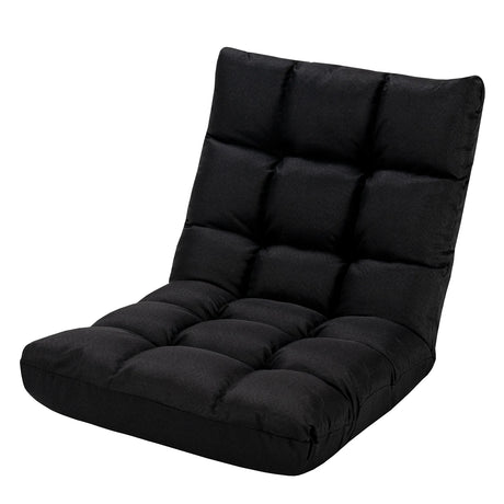 14-Position Adjustable Folding Lazy Gaming Sofa-Black