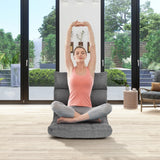 14-Position Adjustable Folding Lazy Gaming Sofa-Gray