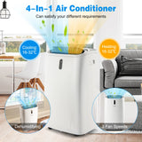 14000 BTU 4-in-1 Portable Air Conditioner with Remote Control and Sleep Mode-White