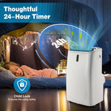 14000 BTU 4-in-1 Portable Air Conditioner with Remote Control and Sleep Mode-White