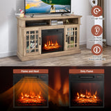 1400W Electric Fireplace with Mantel for TVs up to 55 Inches-Natural