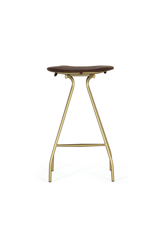 Giner and Colomer - Metal High Stool With Industrial Backrest