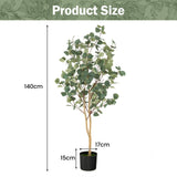 140 cm Artificial Eucalyptus Tree with Adjustable Branches