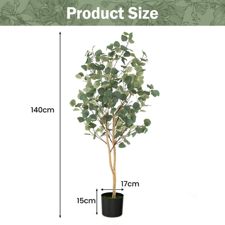 140 cm Artificial Eucalyptus Tree with Adjustable Branches