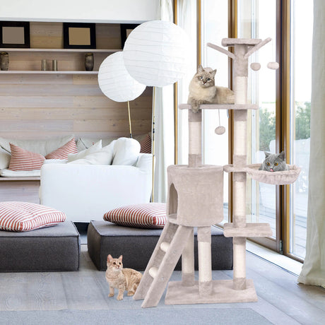 56 Inch Condo Scratching Posts Ladder Cat Play Tree