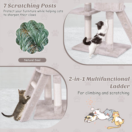 56 Inch Condo Scratching Posts Ladder Cat Play Tree