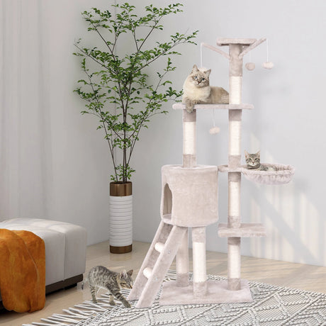 56 Inch Condo Scratching Posts Ladder Cat Play Tree