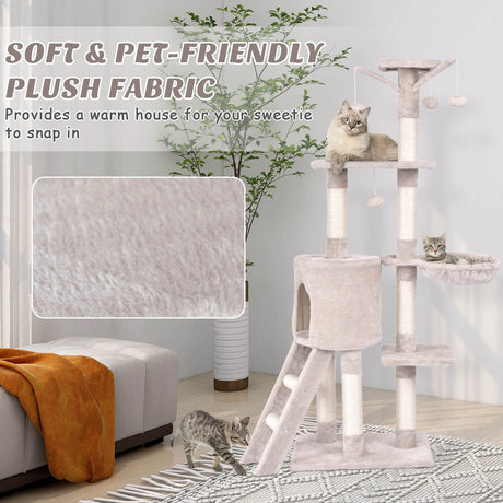 56 Inch Condo Scratching Posts Ladder Cat Play Tree