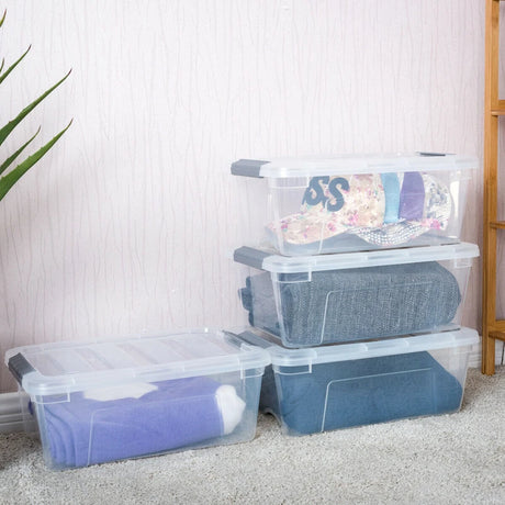 12 Pack 156 Quart Latch Stack Storage Tubs Box