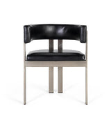 Giner and Colomer  Armchair In Black Leather With Gold-Coloured Metal Frame