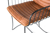 Giner and Colomer  Chair Upholstered In Light Brown Leather With Metal Frame