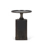 Giner and Colomer - Reclaimed Wood & Metal Side Table In Dark Brown & Aged Bronze