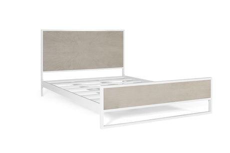 Giner and Colomer - 150 x 200 cm Metal & Resin Bed In White & Beige