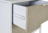 Giner and Colomer - 2-Drawer Metal Bedside Table With White & Beige Resin Front