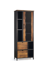 Giner and Colomer - Industrial 1-Door, 2-Drawer Mango Wood & Metal Display Cabinet