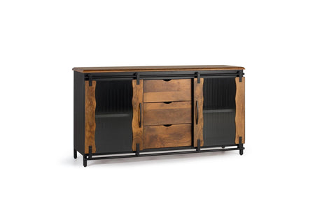 Giner and Colomer - Industrial 2-Door Mango Wood & Metal Sideboard