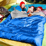 2 Person Waterproof Sleeping Bag with 2 Pillows-Blue