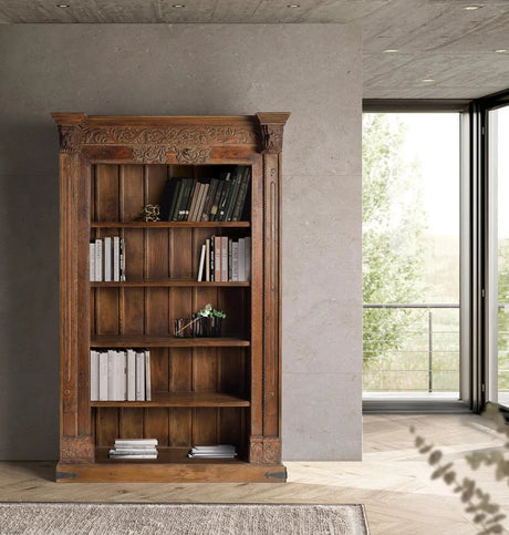 Giner and Colomer - Mango Wood & Recovered Wood Bookcase With 4 Shelves
