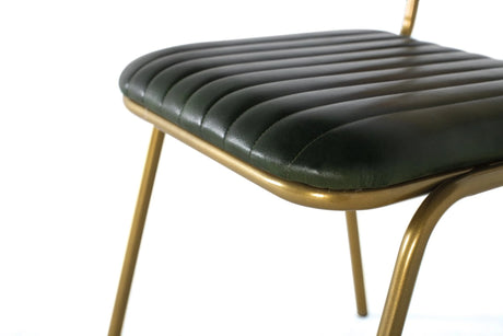 Giner and Colomer  Set Of 2 Dining Chairs With Leather Upholstery, Rattan Backrest & Metal Frame