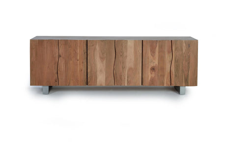Giner and Colomer - 6-Door Acacia Wood Sideboard With Metal Legs