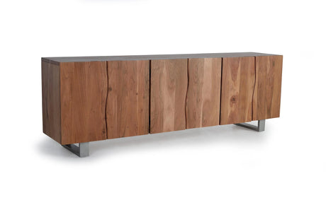 Giner and Colomer - 6-Door Acacia Wood Sideboard With Metal Legs