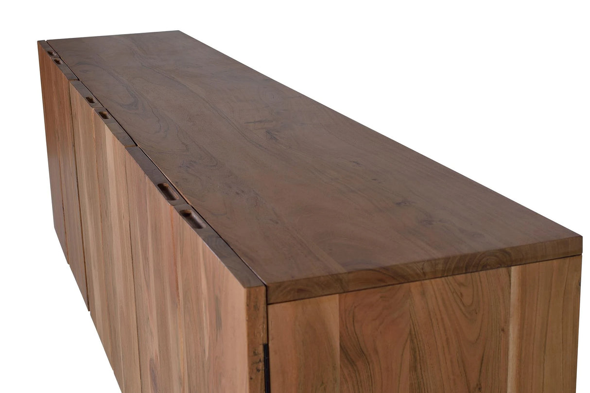 Giner and Colomer - 6-Door Acacia Wood Sideboard With Metal Legs