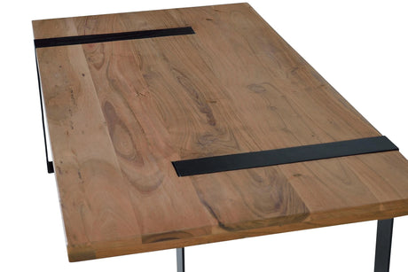 Giner and Colomer - Acacia Wood Coffee Table With Metal Legs