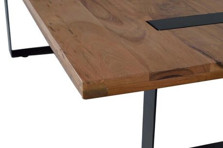 Giner and Colomer - Acacia Wood Coffee Table With Metal Legs