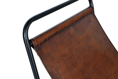Giner and Colomer – Chair Upholstered In Leather With Metal Structure