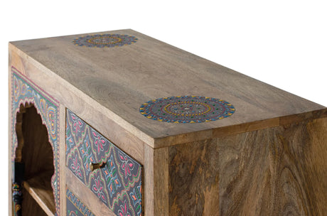 Giner and Colomer - 4-Drawer Mango Wood Console With Hand-Painted Details