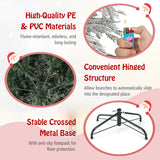 145 CM Feet Flocked Christmas Tree with 150 Warm White LED Lights-M