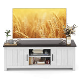 TV Stand with 2 Cabinets and Open Shelves for TVs up to 65 Inch-Black