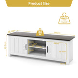 TV Stand with 2 Cabinets and Open Shelves for TVs up to 65 Inch-Black