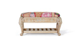 Giner and Colomer - Upholstered Mango Wood Bench With Fabric Seat