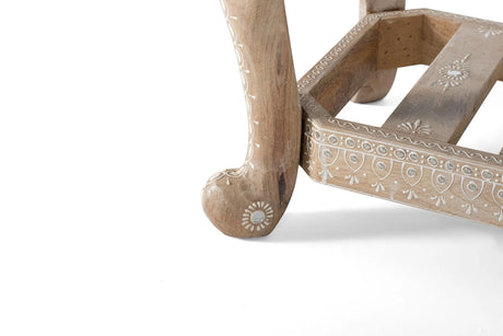 Giner and Colomer - Upholstered Mango Wood Bench With Fabric Seat