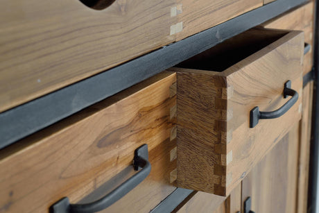 Giner and Colomer - Teak & Mango Wood Sideboard With 8 Drawers & 3 Doors