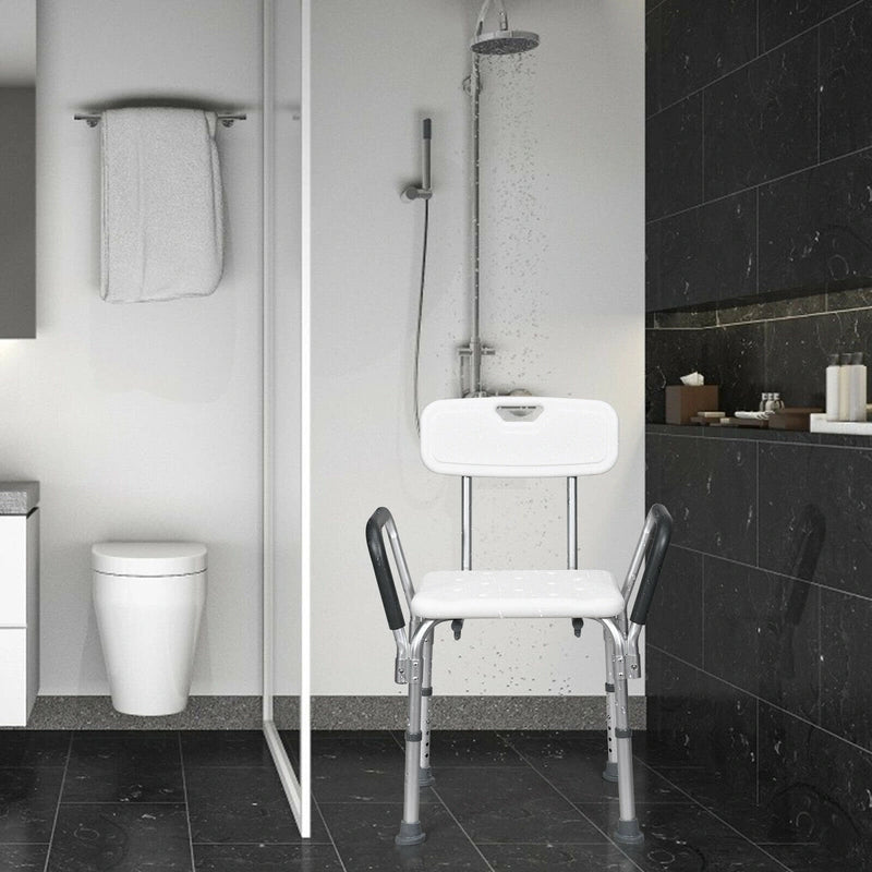 6 Adjustable Height Safety Bathtub Shower Chair with 330lbs Large Weight Capacity