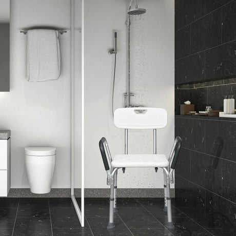 6 Adjustable Height Safety Bathtub Shower Chair with 330lbs Large Weight Capacity