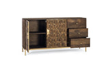 Giner and Colomer - Mango Wood & Metal Sideboard With 3 Drawers & 2 Doors