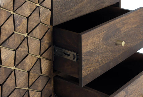 Giner and Colomer - Mango Wood & Metal Sideboard With 3 Drawers & 2 Doors