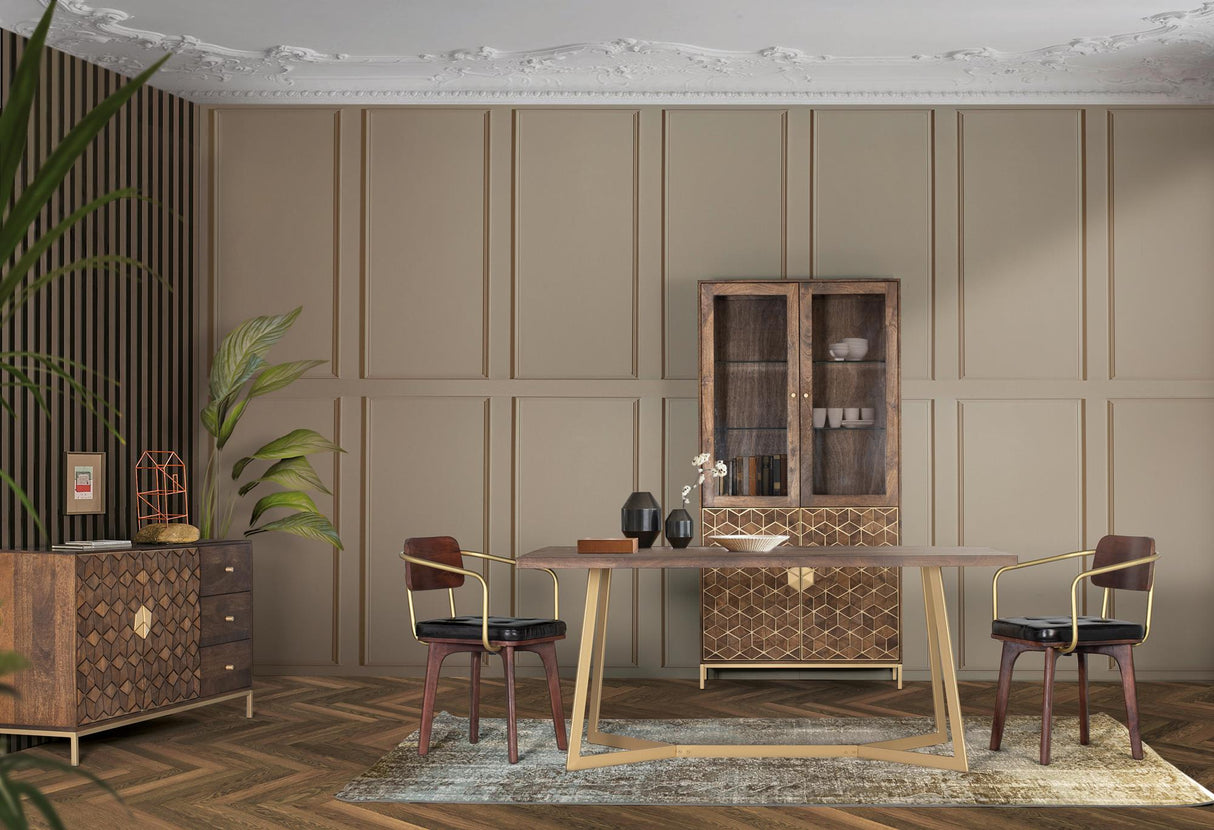 Giner and Colomer - Mango Wood & Metal Sideboard With 3 Drawers & 2 Doors