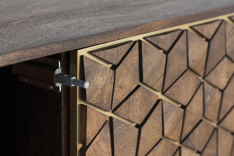 Giner and Colomer - Mango Wood & Metal Sideboard With 3 Drawers & 2 Doors