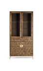 Giner and Colomer - Mango Wood & Metal Showcase With 2 Glass Doors & 2 Wooden Doors