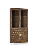 Giner and Colomer - Mango Wood & Metal Showcase With 2 Glass Doors & 2 Wooden Doors