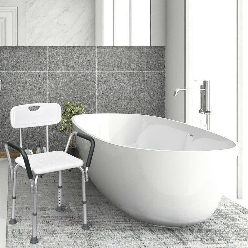 6 Adjustable Height Safety Bathtub Shower Chair with 330lbs Large Weight Capacity