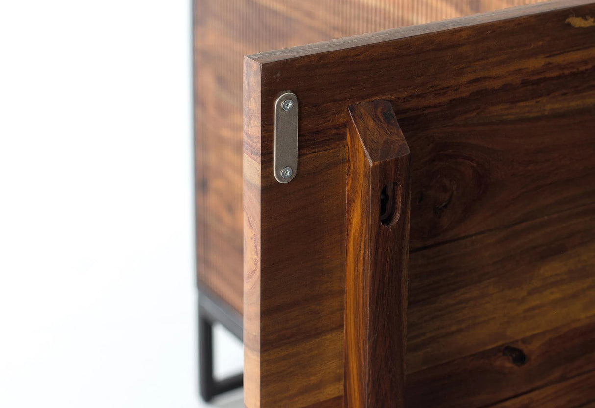 Giner and Colomer - 4-Door Rosewood & Mango Wood Sideboard With Metal Base