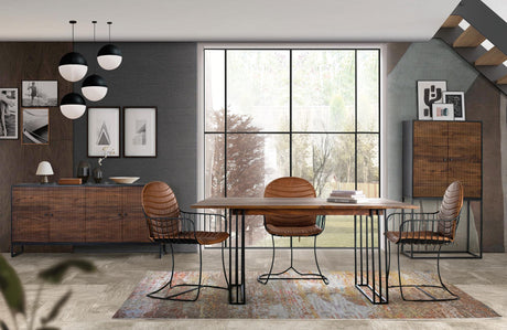 Giner and Colomer - 4-Door Rosewood & Mango Wood Sideboard With Metal Base