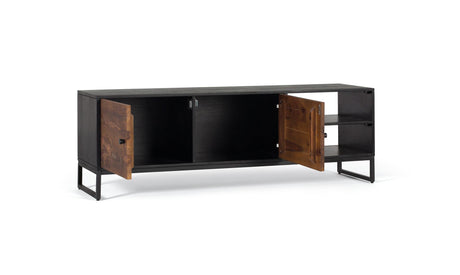 Giner and Colomer - Rosewood & Mango Wood TV Cabinet With 2 Doors & 2 Holes