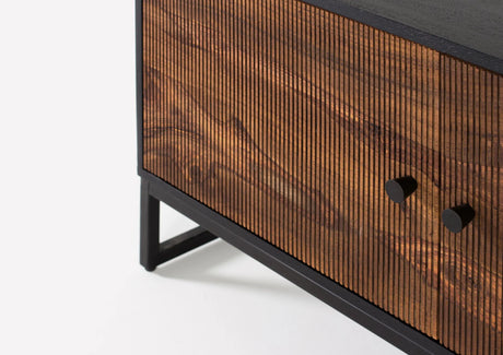 Giner and Colomer - Rosewood & Mango Wood TV Cabinet With 2 Doors & 2 Holes
